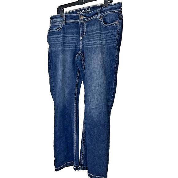 Women’s M Jeans By Maurices SZ 18 short Original Fit Boot Mid Rise Stretch - Picture 1 of 8